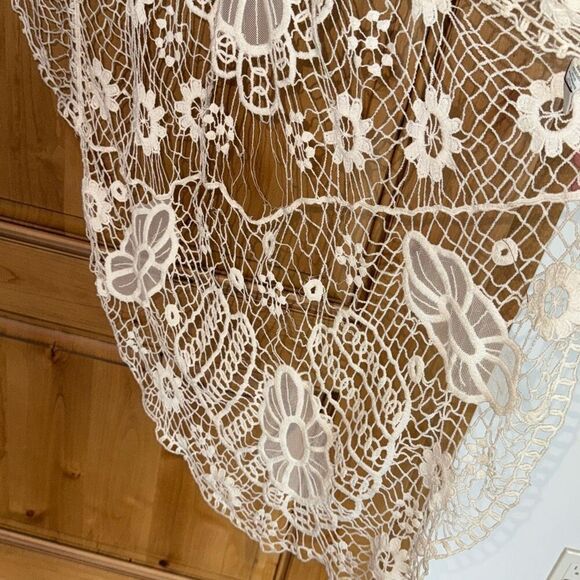 Vintage Cecico White Boho Sleeveless Lace Duster Size Medium - Picture 9 of 16